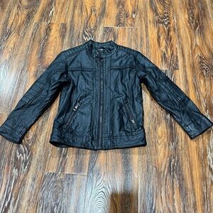 Kids Size 4 / 5 Imcce Black Faux Leather Jacket Full Zip Motorcycle Boys Girls
